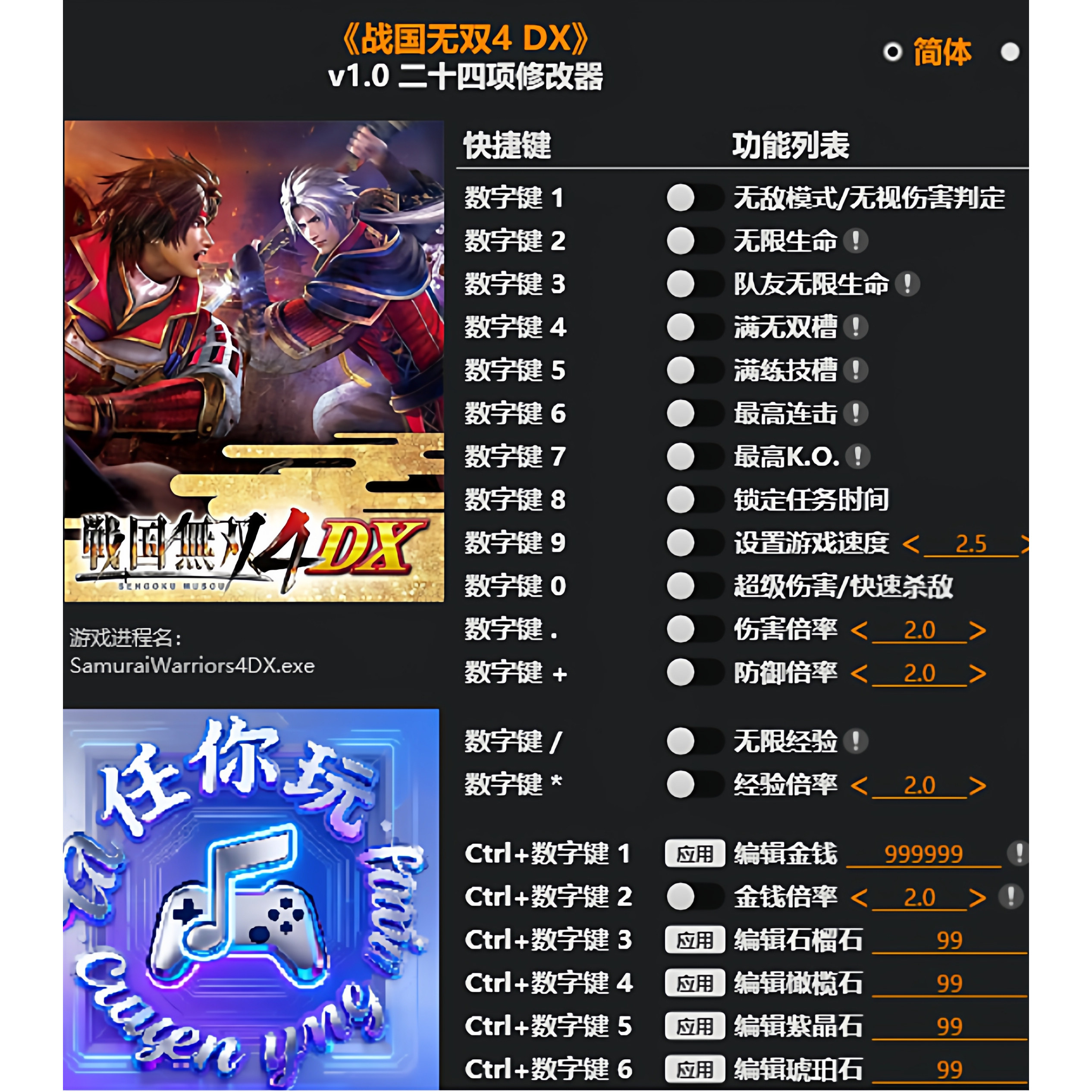 《战国无双4 DX》修改器 Steam正版专用电脑科技辅助工具不含游戏