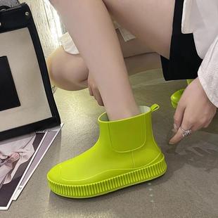 漂亮 日系学院风时尚 雨鞋 女防滑水鞋 短筒雨靴低帮水靴洗车厨房胶鞋