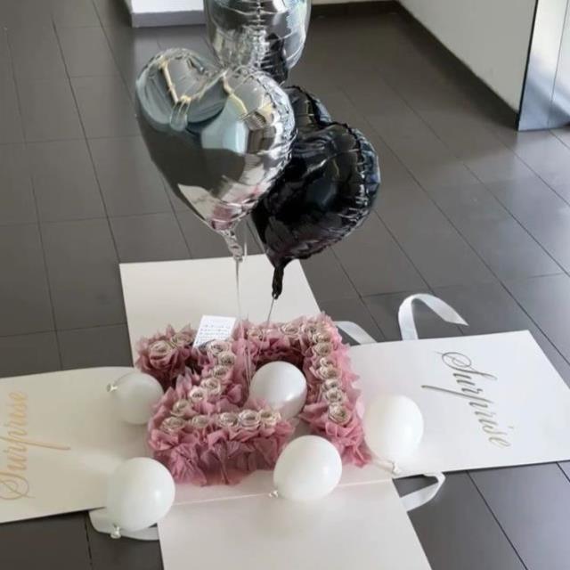 数字惊喜花盒生日惊喜爆炸盒子告白气球盒子圣诞节蛋糕惊喜礼物盒