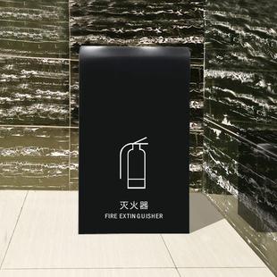 4公斤干粉5kg灭火器放置箱子圆弧不锈钢家用消防箱 灭火器箱2只装