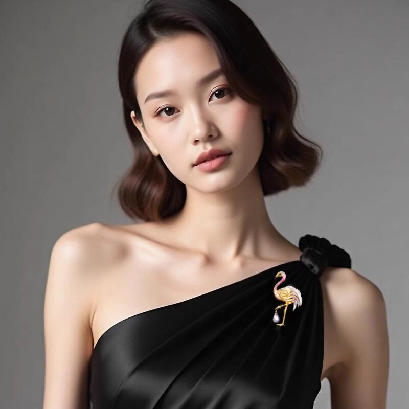 GSTV新款胸针女款轻奢高档精致轻奢时尚毛衣西装别针粉红蓝宝锆石