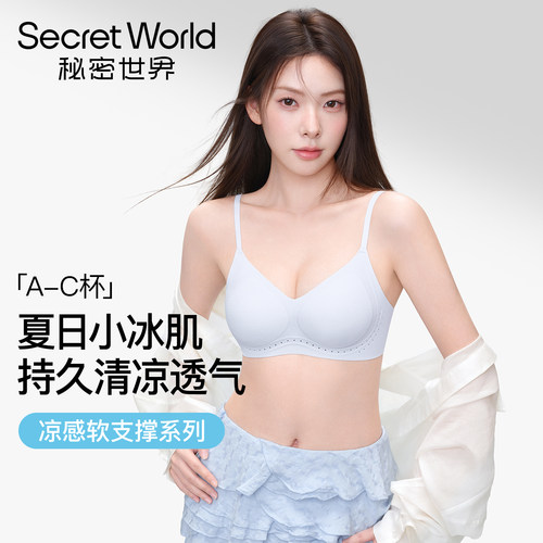 Secret World内衣女夏薄款小胸聚拢收副乳防下垂软支撑文胸
