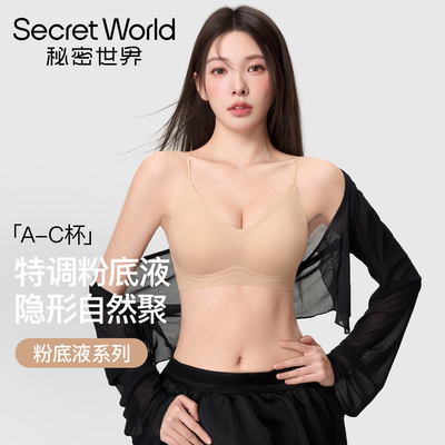 secretworld内衣女夏季薄款透气小胸聚拢收副乳无痕隐形凉感文胸
