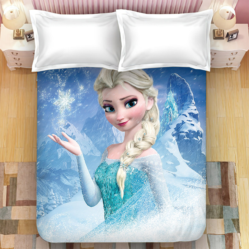 冰雪新款奇缘床单单件学生宿舍单人床卡通印花儿童卡通艾莎被单