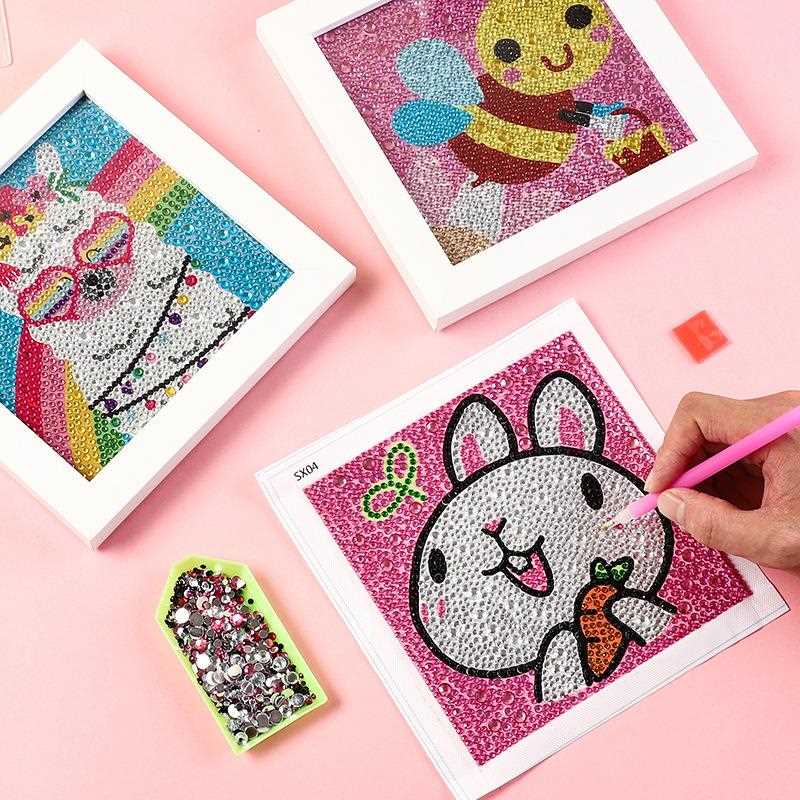满钻儿童钻石贴画幼儿园儿童相框画带框贴水晶装饰手工制作图片