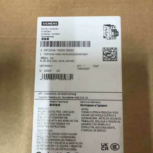 接触器 3RT2046-1NB34-3MA0 原议价