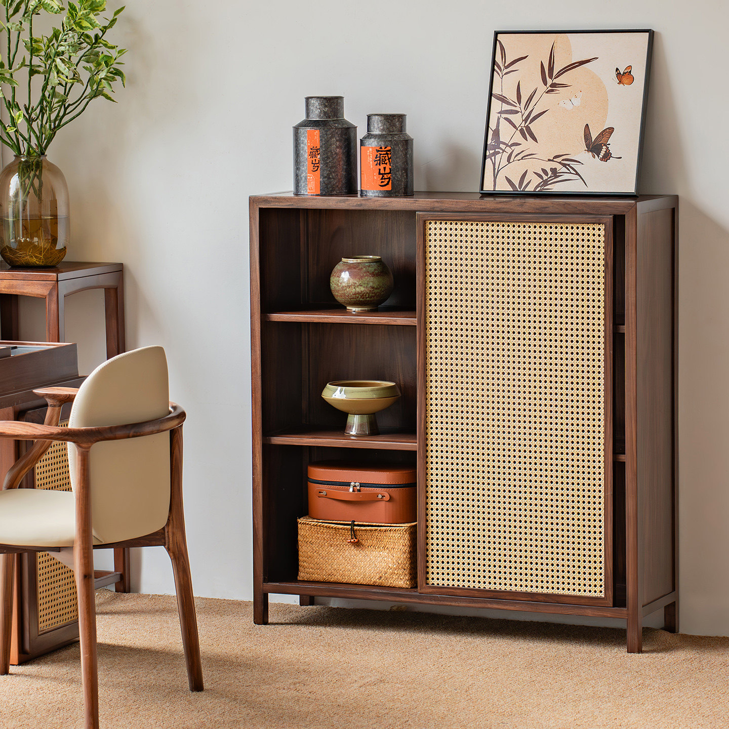 新中式实木博古架置物架多宝阁隔断展示柜中式现代书架茶叶柜架子