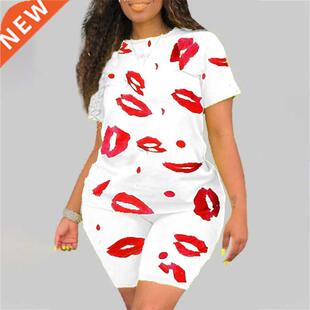 Plus Size 5XL Two Piece Set for Women 2021 Summer Tracksuit