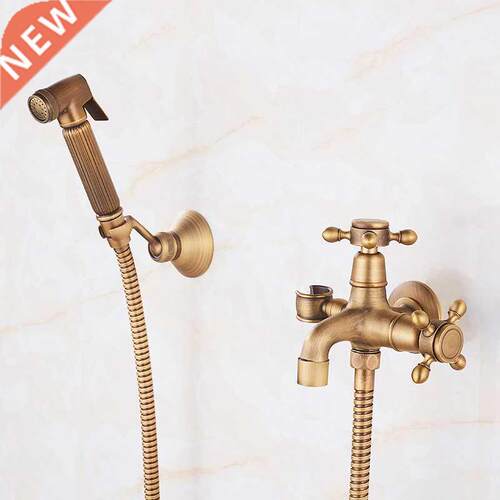 Free shipping Antique Bronze Bidet Faucet Single Handle Wal