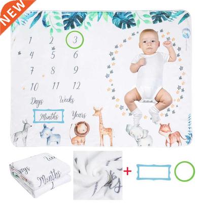75*100cm Baby growth chart Blanket Baby Monthly milestone Bl