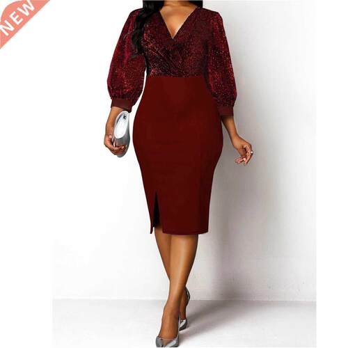 S-5xl Full-size Ladies Hip Wrap Party High-waisted dress大码