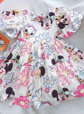 Summe Baby Gil Casual Dess Kids Toddle Mickey Mouse Dais