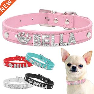 Bling Rhinestone Puppy Dog Collars Personalized Small Dogs C