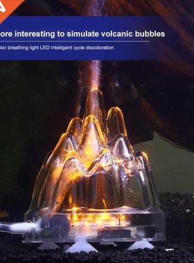 Fish Tank Underwater LED Lamp Volcano Shape Oxygen Pump