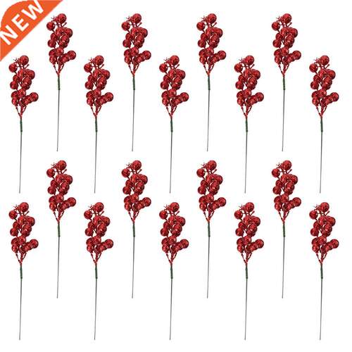 24pcs Christmas Artificial Berry Branches Decorative Props