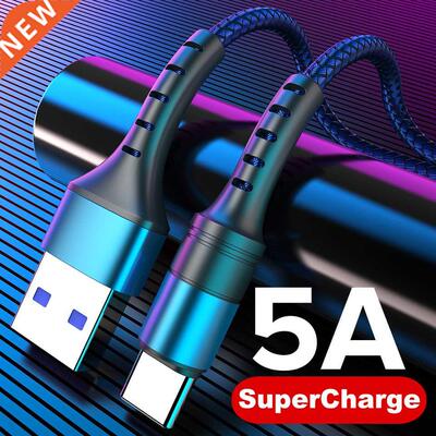 5A USB Type C Cable 0.25m 1m 2m Fast Charging Type-C Cable F