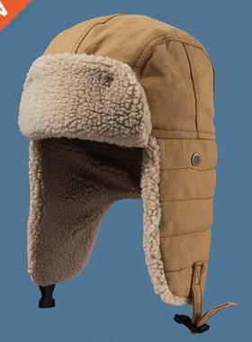 HT3425 Faion Winter Hat Thick Warm Berber Fleece Trapper E