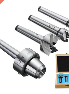4Pcs MT1 Wood Lathe Live Center + Drive Spur Cup Arbor with