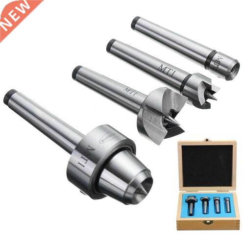 4Pcs MT1 Wood Lathe Live Center + Drive Spur Cup Arbor with