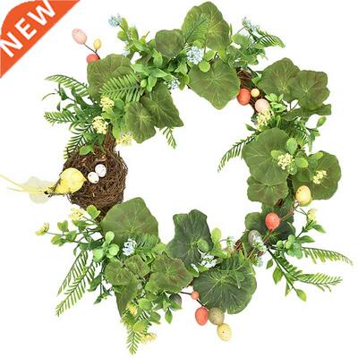 Artificial Easter Birds Wreath Egg Wreath for Front Door Wal