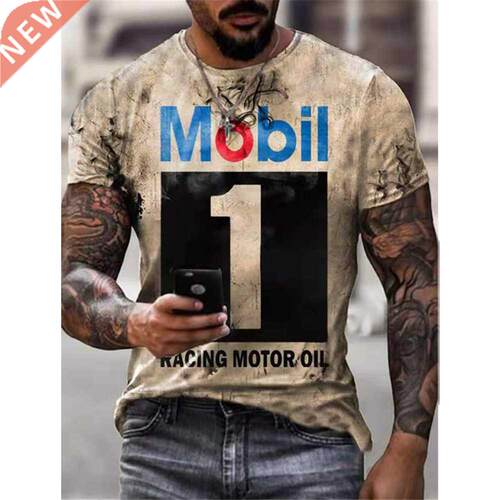 Summer new style castrol retro short-sleeved men's T-shirt 3