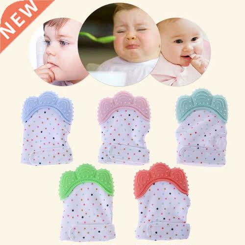 Baby Safe BPA Free Teether Mitten Gloves Cartoon Doughnut In