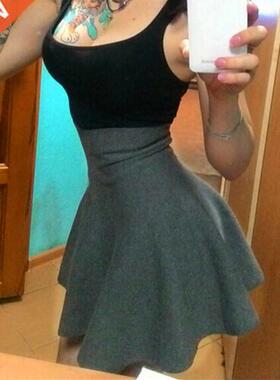 Spring Autumn Korean Women Skirt Knitting Woolen Midi Skirt