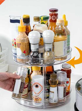 360 Rotation Cabinet Organizer Storage Spice Drink Cosmetic