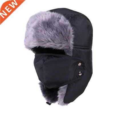 Winter Warm Earflap Bomber Hats Caps Scarf Men Women Russian