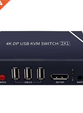 DP Switch KVM Switcher Splitter 2X1 4K HD 60HZ for Mic/Displ