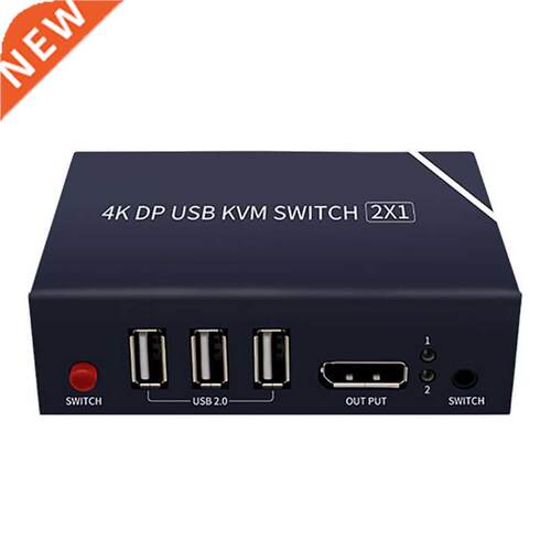 DP Switch KVM Switcher Splitter 2X1 4K HD 60HZ for Mic/Displ