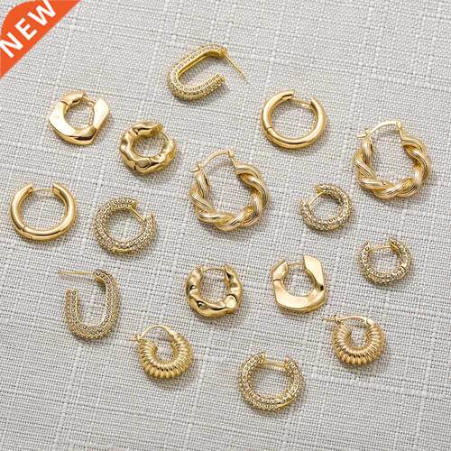 2022 New Minimalist Geometric Twist Hoop Earrings for Women