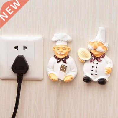 1pc Ctoon Cook Chef Outlet Plug Holder Cord Storage Rack