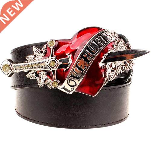Cool Fashion Leathe Belt Heat Aow Love Huts Design unk