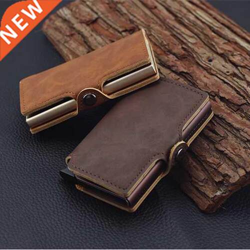 RFID Business Credit Card Holder Men Multifunction Automatic