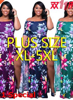 XL-5XL大码女士非洲连体裙Plus-size African dress for women