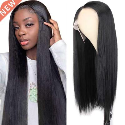 Stright Lce Front Wig Nturl Blck Color Synthetic Lce F