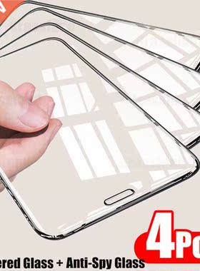 4Pcs Full ver Tempered Glass For iPhone 11 12 13 Pro Max Scr