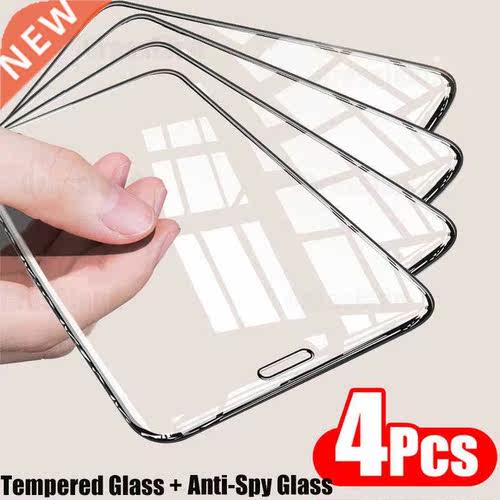 4Pcs Full ver Tempered Glass For iPhone 11 12 13 Pro Max Scr
