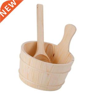 Sauna Bucket Barrel Set with Matching Laddle Wood 4L with