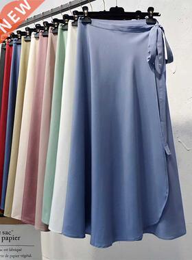 Croysier Summer Skirts Womens 2022 New High Waist Side Tie B