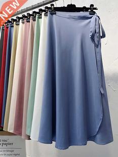 Croysier Summer Skirts Womens 2022 New High Waist Side Tie B