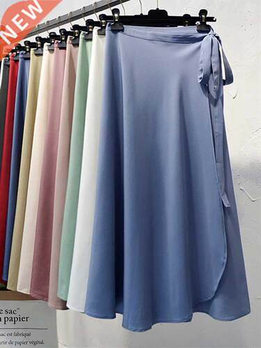 Croysier Summer Skirts Womens 2022 New High Waist Side Tie B