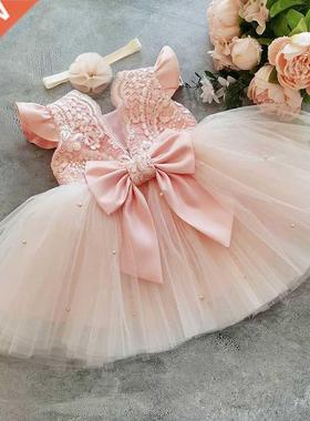 Girls Princess Bowknot Dress Toddler Bby Kids Ruffles Lce