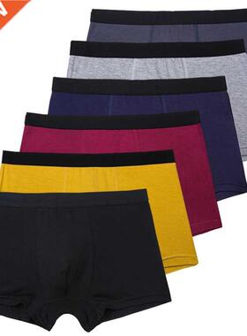 6pcs/Set Black Boxer Underwear Men Bamboo Breathable Men's P