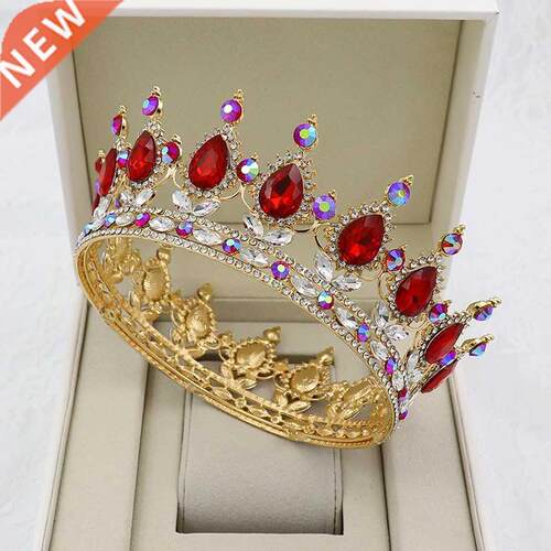 KMVEXO Gold Crystl Tirs Broque Round Crown Royl Queen K