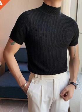 Autumn New Short Sleeve Knitted Sweater Men Tops Clothing 20