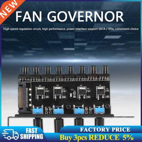8 Channels Cooling Fan HUB 4Pin Power Supply 4 Knob Radiator