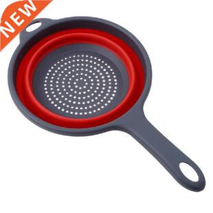 1PC Folding Silicone Plastic Colander Drain Basket Fruit