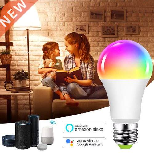 15W WiFi Smart Light Bulb E27/E26/B22 LED RGB Lamp Work